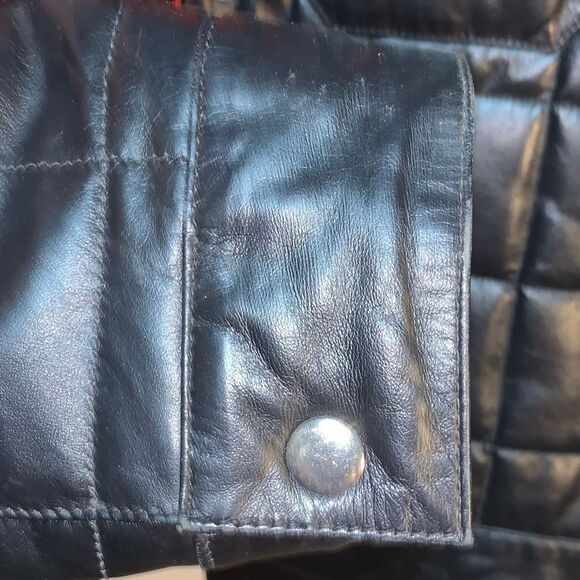 Customized LADIES OF HARLEY Vintage 90s Tommy Hilfiger Quilted Leather Jacket - Picture 11 of 16